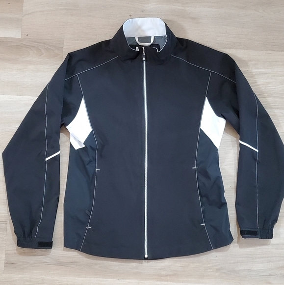 🆕New🆕 Black & White Sporty Windbreaker FJ Jacket - Picture 2 of 9